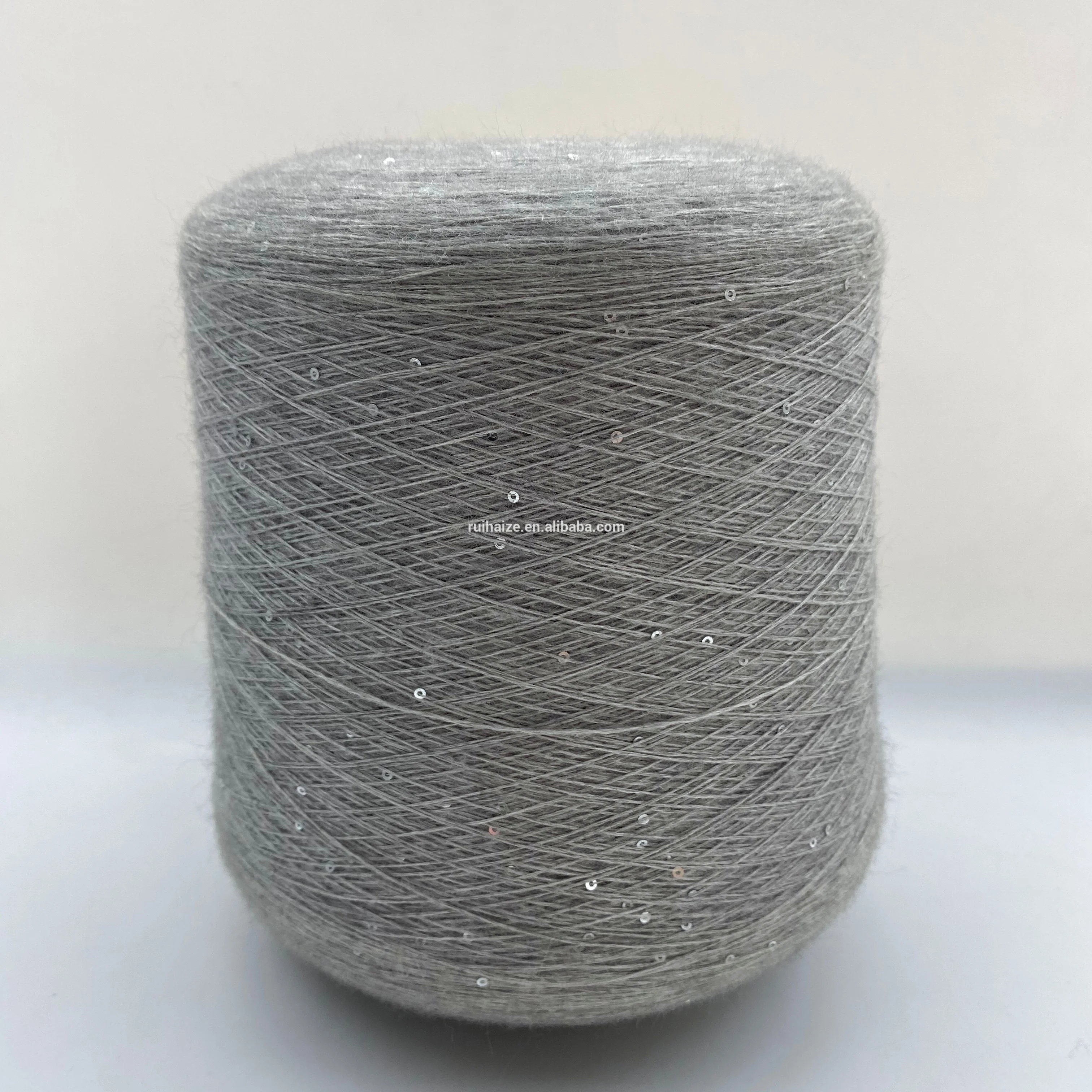 Fancy sequin core spun yarn acrylic nylon PBT blended yarn