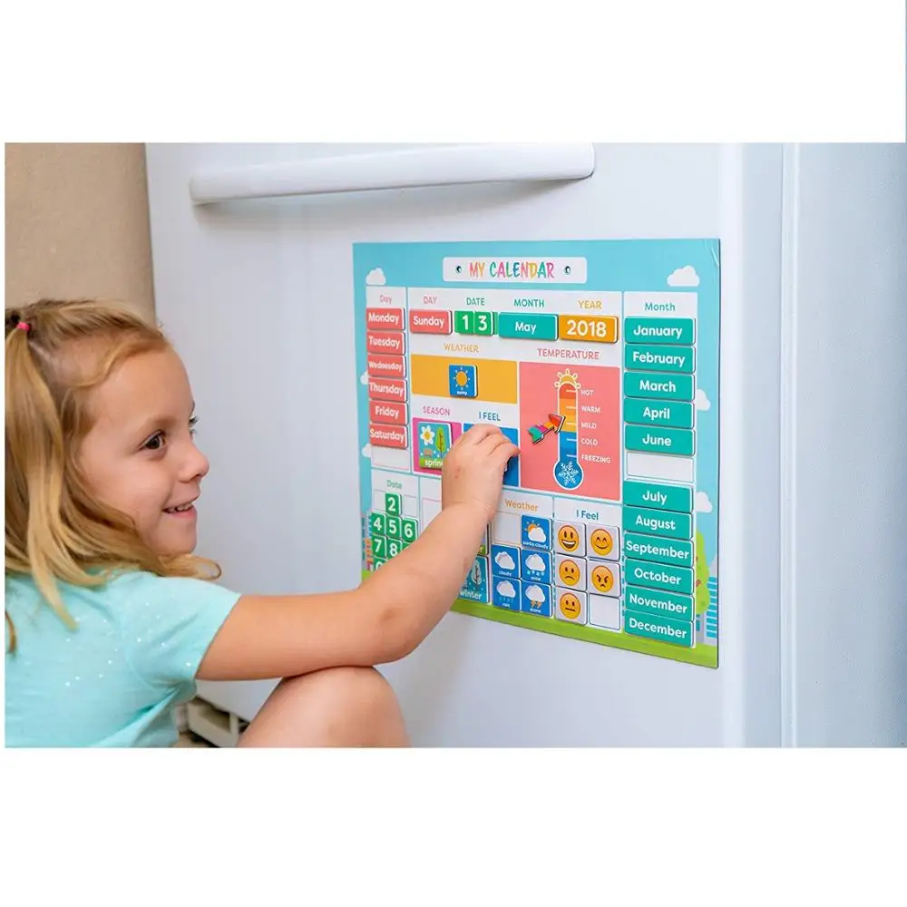 My First Educational Hanging Chart Daily Weather Wholesale Fridge Magnet Magnetic Dry Erase Board Calendar for Fridge