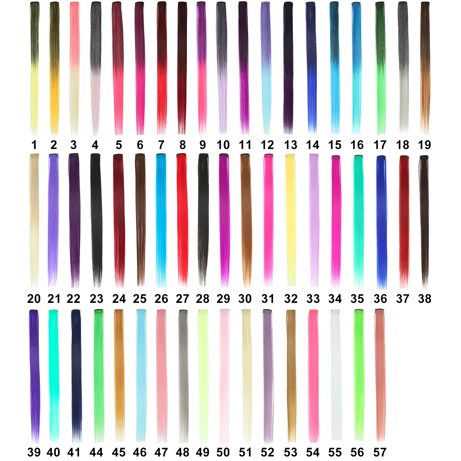 Hot sell   synthetic colorful clip in hair extension   clip in  double drawn clip in hair extension