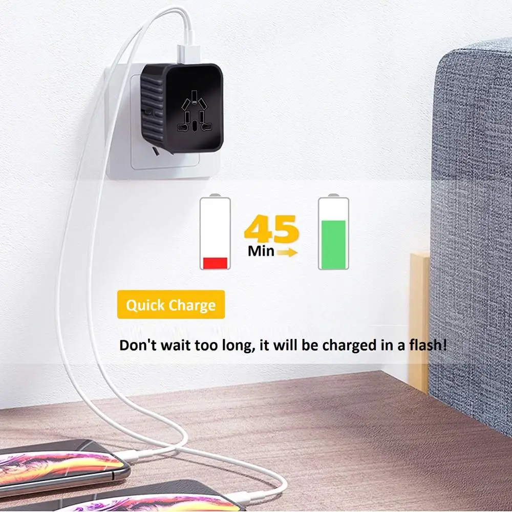  2020 Global international hongkong uk aus eu plug 4 в 1 cube Универсальный адаптер питания для путешествий usb портативное зарядное