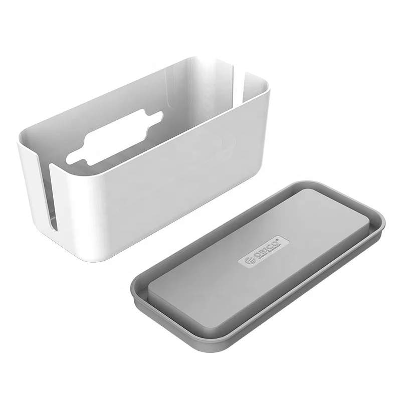 OEM Customized ABS Tidy Desktop Power Strip Management Extension Cord Connection Data Cable Organizer Storage Box