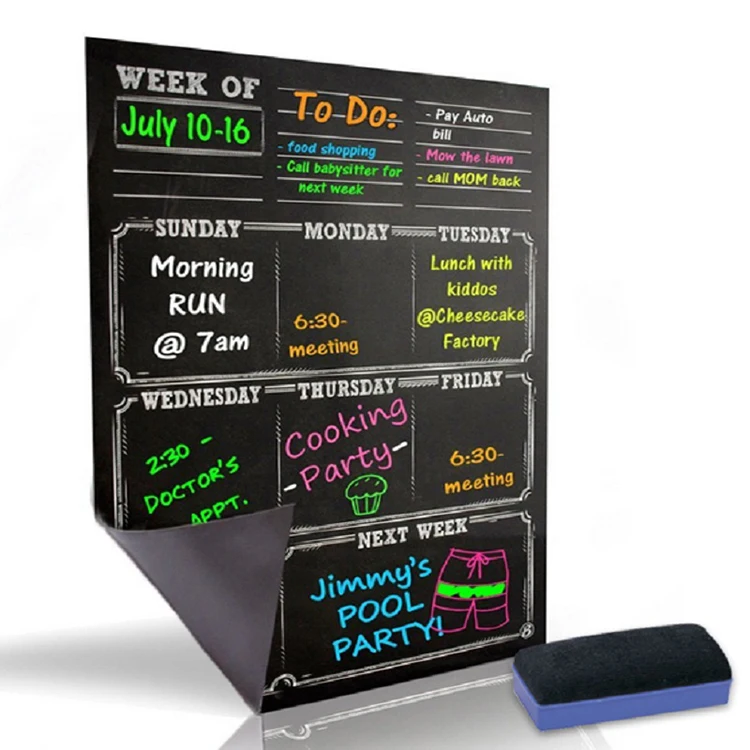 eco custom soft colorful magnetic chore chart for kids with marker dry erase