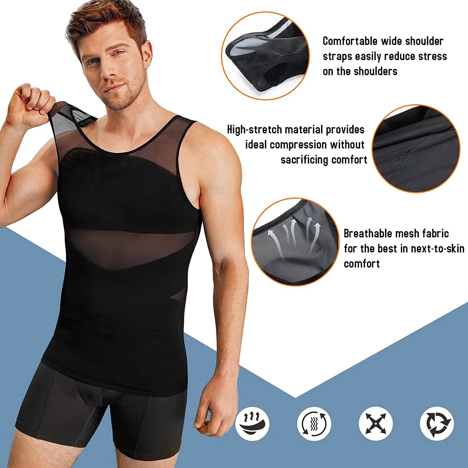 Slimming Body Shaper Slimming Underwear Corset Waist Cincher Bodysuit Tummy Shaper Vest For Men