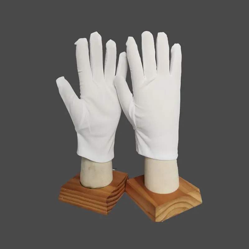 Manufacturer 100% Microfiber Gloves White Polyester Dust Free Gloves for Jewelry