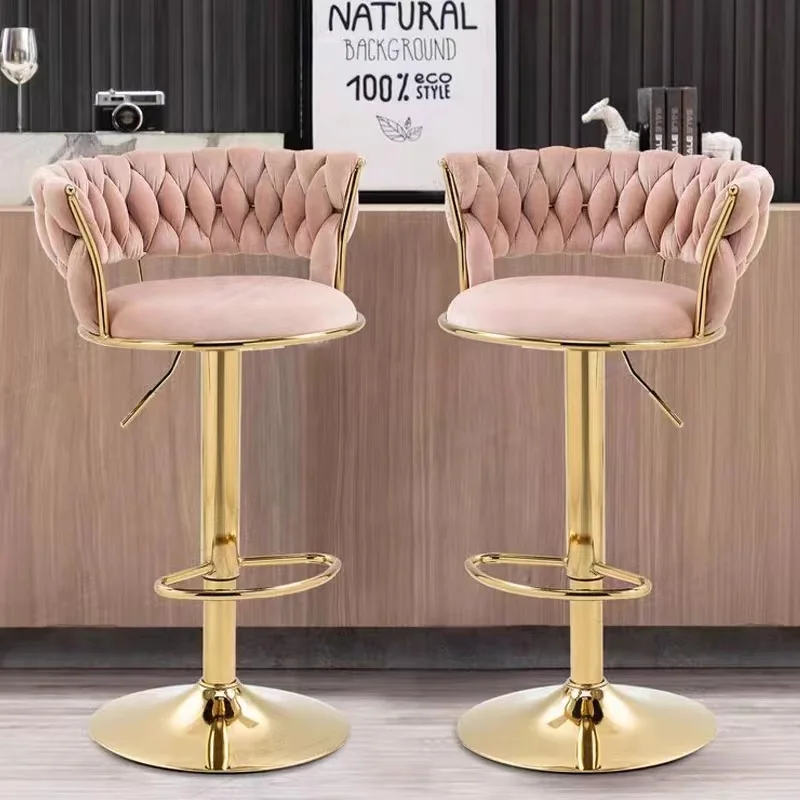 Bar Chair Home Tall Nordic Metal Luxury Gold Swivel Kitchen Velvet High Modern Cheap Stools Chair Bar Furniture For Bar Table