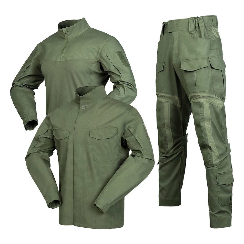 AK Tearproof Tactical Frog Suit Combat Shirt Pants Camouflage Tactical Uniform with Knee Brace Equipment Camouflaged