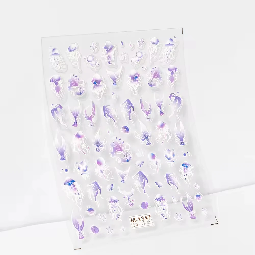 Professional DIY 5D Nail Decal Stickers Self-Adhesive Floral Lace Designs for Christmas & Halloween Nail Beauty
