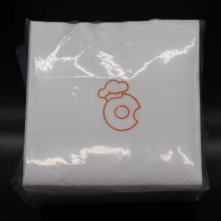 Red color pre-folded napkins printed golden star design colored paper napkins serviettes in stock