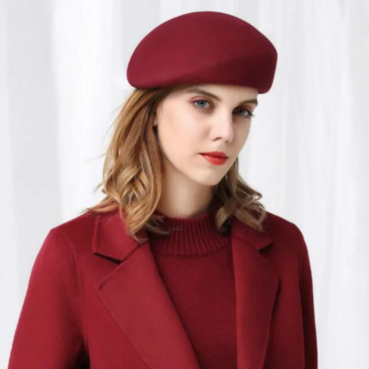 Lady Formal Felt Hat Cashmere Hat Adult Fashion Wool Fedoras Cap Female Winter Joker Warm Students Party Cap