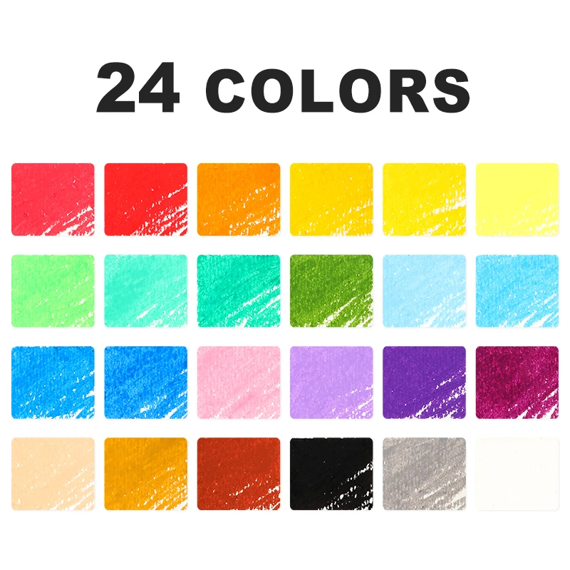 Mobee P-3412/24 Professional non toxic 24 vivid colors oil pastel set factory wholesale oil pastel set for painting beginner