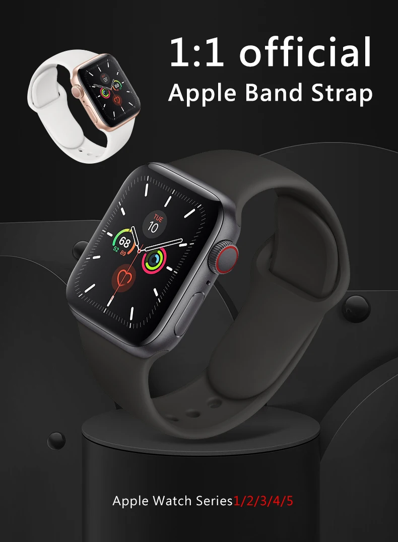 Ремешок силиконовый для Apple Watch Band 38 мм 42 цветной спортивный мягкий сменный браслет мужчин и