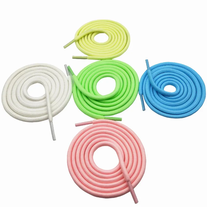 Yrunfeety Shoe Laces 4.5MM Round Luminous Shoelaces Fluorescent Shoe Laces Glow in the dark Shoe Lace  8 Colors Neon Shoelaces