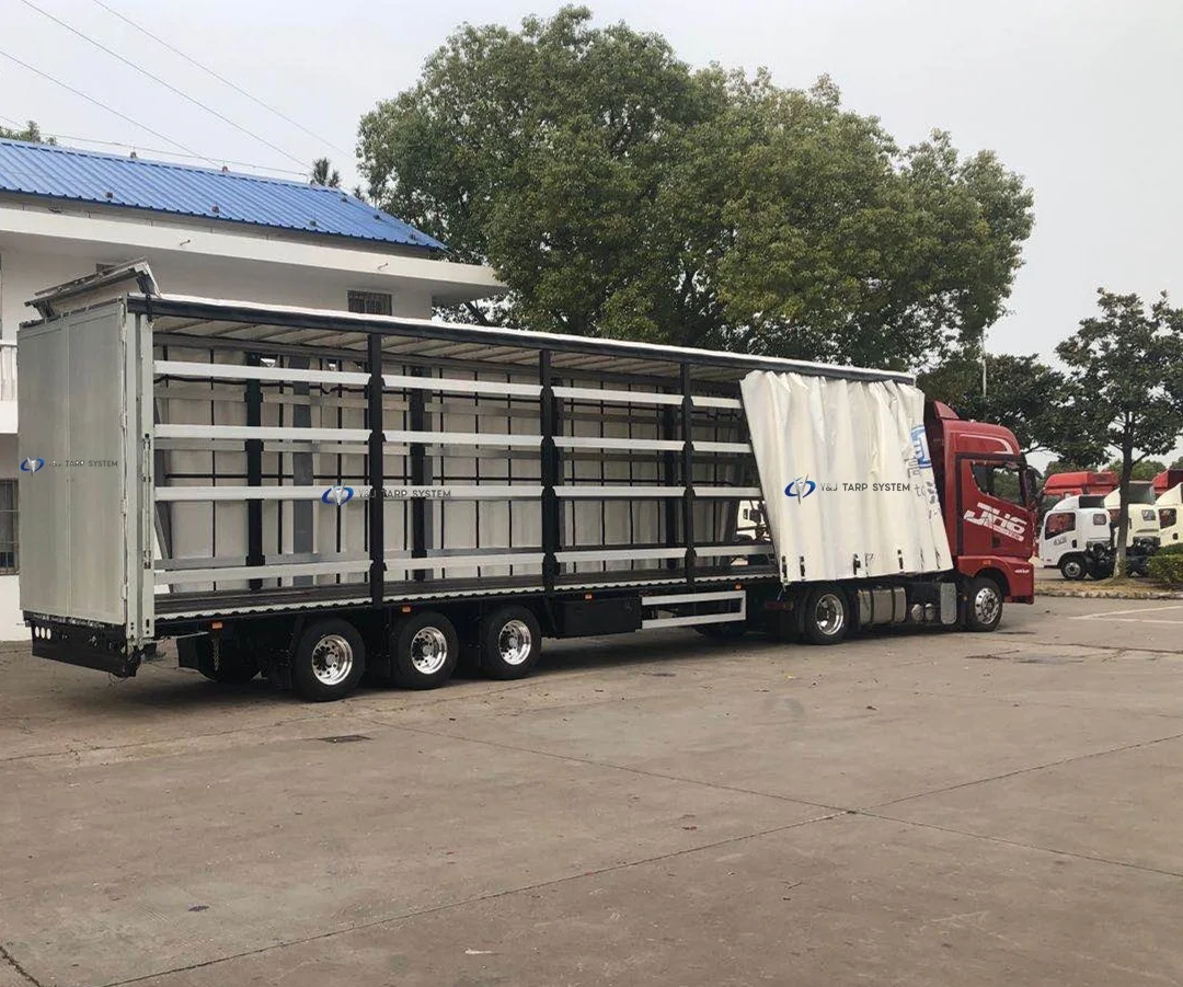 Curtainsider truck lifting roof system