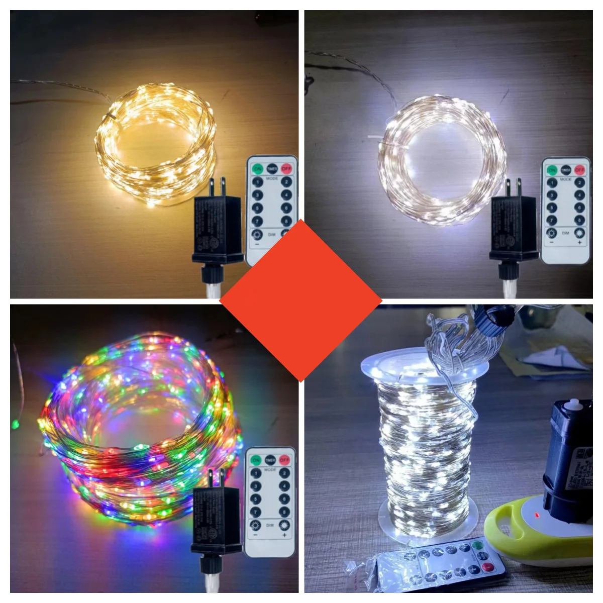 100M Remote 8Modes Green Wire Christmas LED String Fairy Light With Waterproof Eid Decoration Festival Christmas Light For Patio