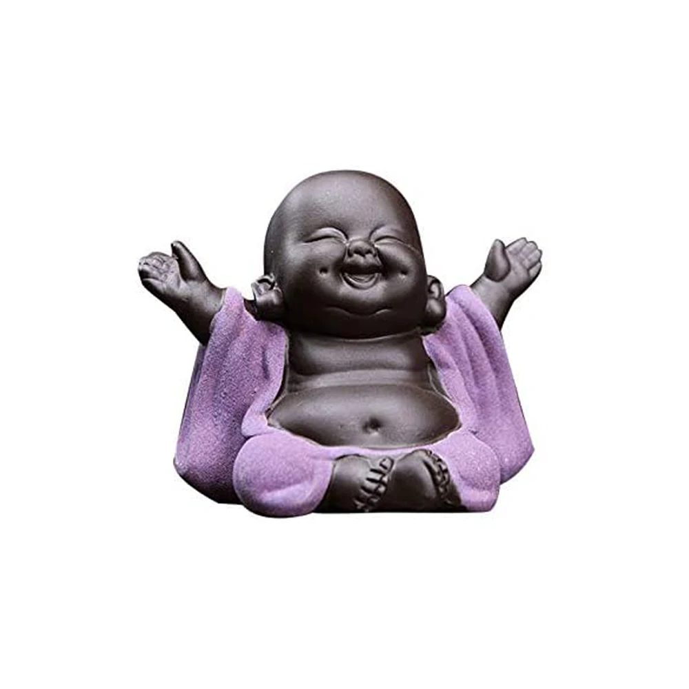 Ceramic Little Cute Baby Buddha Statue Monk Figurine Creative Baby Crafts