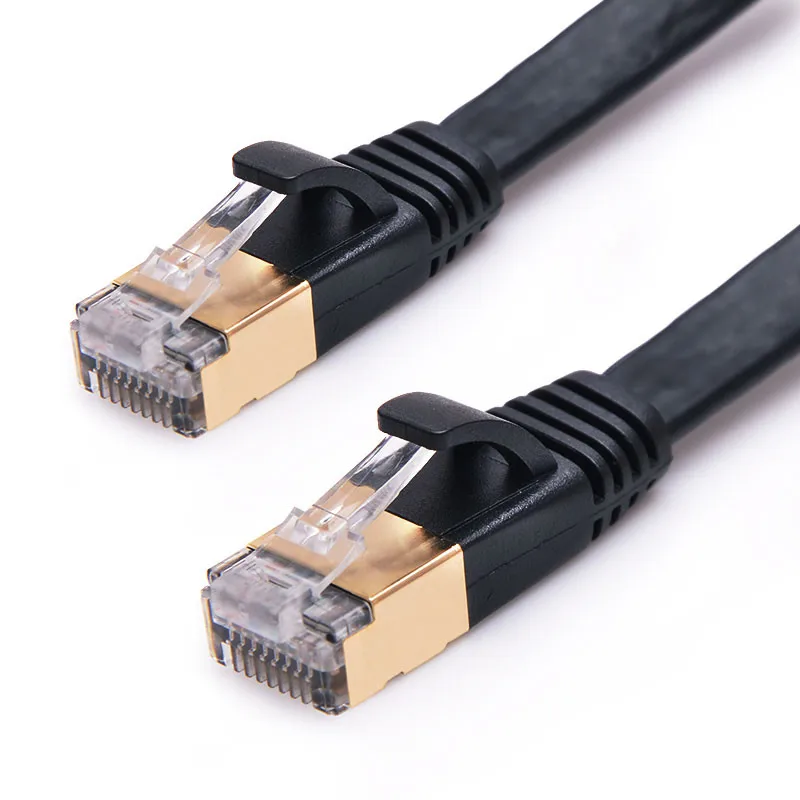 cat6a cat7 sstp flat patch cord 8 core cable ethernet with RJ45 connector
