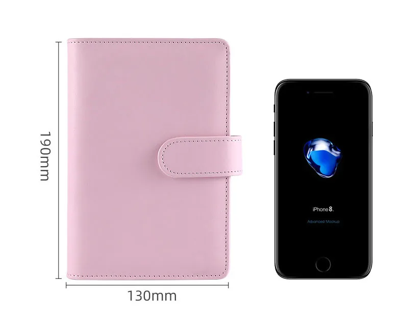 Hot Selling PU 6 Ring Binder Notebook Agenda Planner 8pcs Zipper Clear Cash Envelopes 12pcs A6 Budget Binder