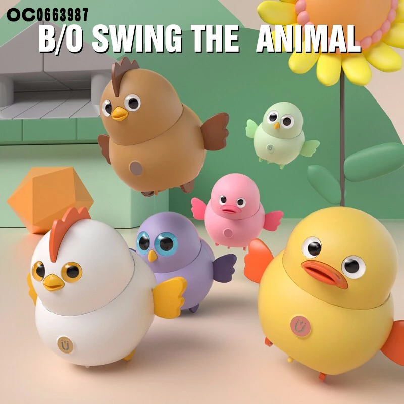 Newest electric magnet lovely rotating swing chicken toy kids with sound