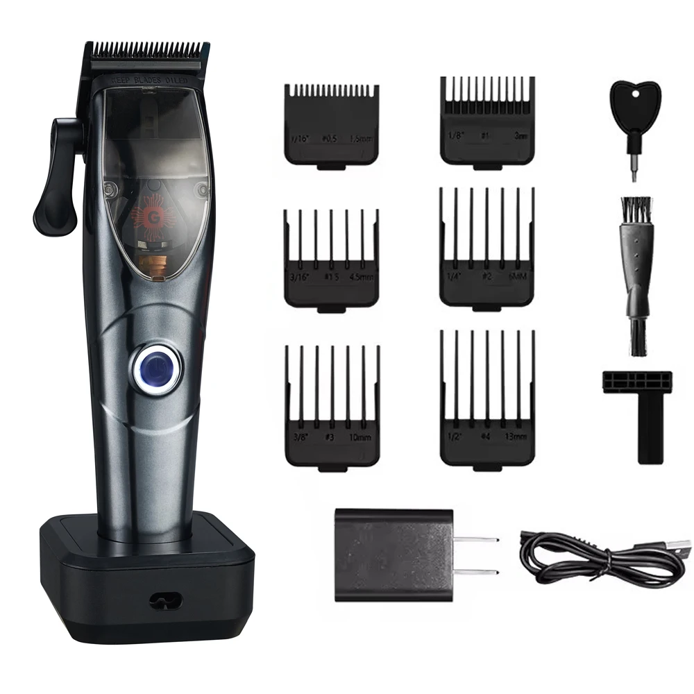 HighSpeed Professional Hair Clippers Multi Microchipped Magnetic Motor 9900 RPM 8W Motor with Charge Stand