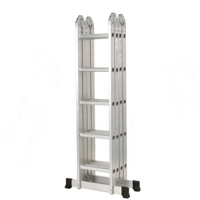 China Wholesale 4x3 4x4 4x5 4x6 Small Hinge Step Multi-purpose Ladder Foldable Ladder 5 Steps Aluminum Multi Function Ladder