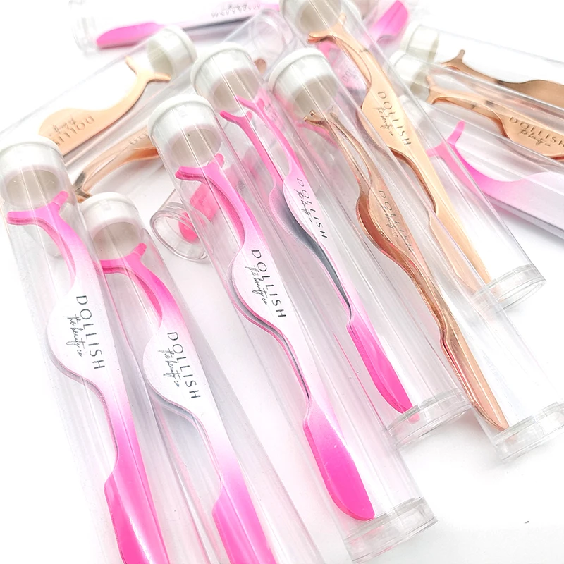 Custom logo Private Label  Lashes Applicator Tweezers Bulk Lash Tweezers packaging False Eyelash Tweezers