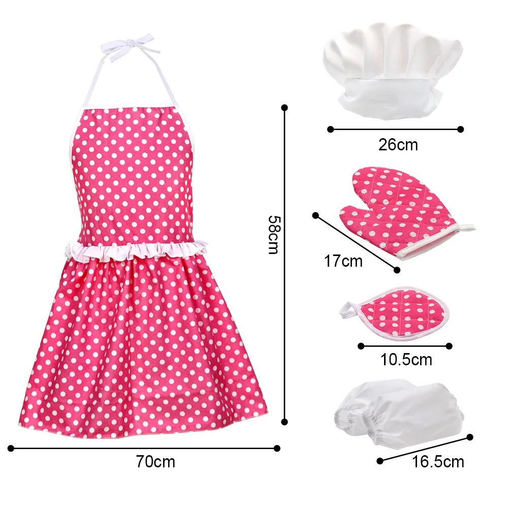 2020 manufacturer kids cooking and baking kitchen apron set toys playful chef for gifts
