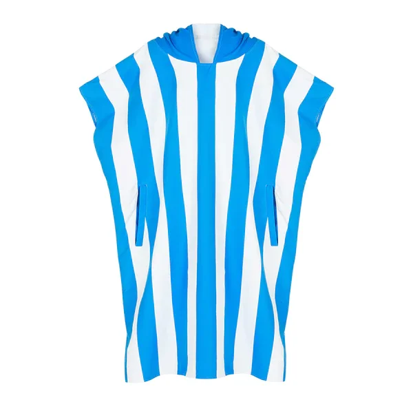 Suppliers factory product microfiber stripe beach poncho towel custom logo print adult hooded towel poncho beach towel