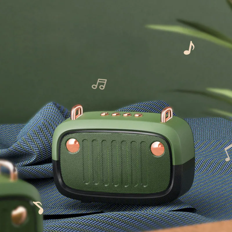 Portable Mini Retro Wireless BT Speaker With FM Radio 3D Stereo HiFi Sound Speakers Support TF Card