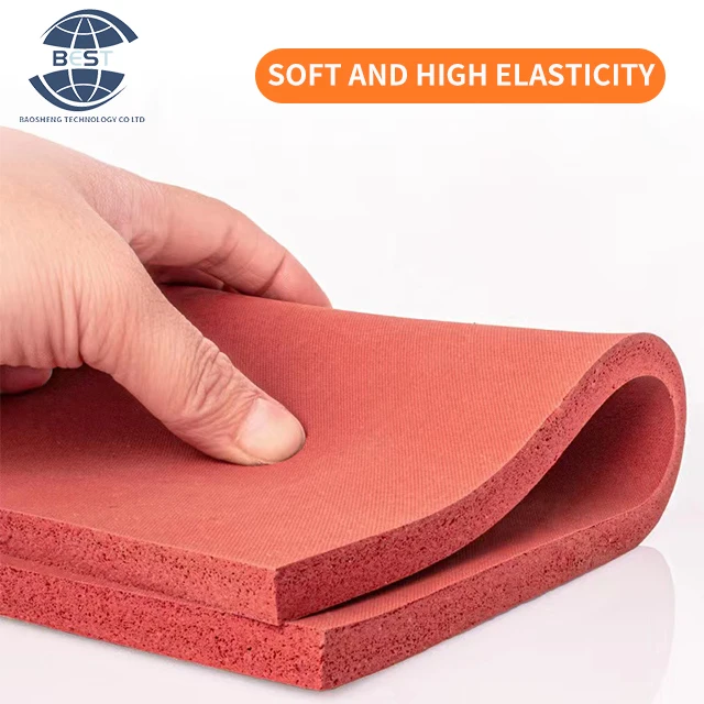 Support non-standard customized fireproof and highly elastic red rectangular solid polyurethane silicone rubber sheet