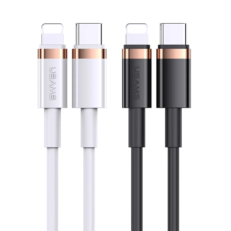 USAMS U63 2021 new selling 1.2m 2m pd 20w fast charging Type C to L cable data line usb c cables for iphone 12