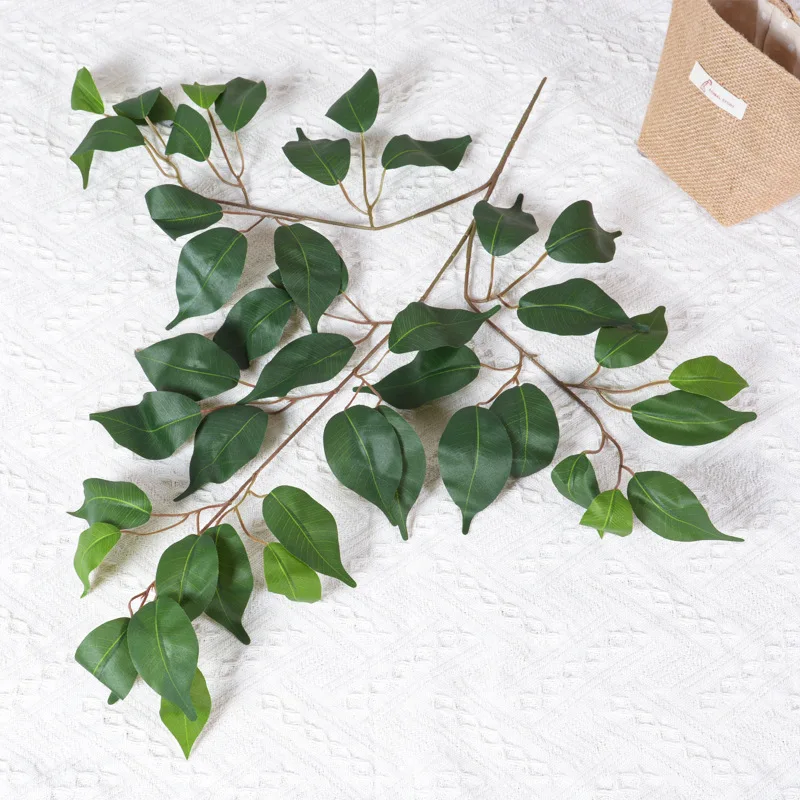 EG-S164 Faux Plastic Green Banyan Autumn Silk Flower Banyan Tree Artificial Banyan Plant Indoor Decoration Without Pot