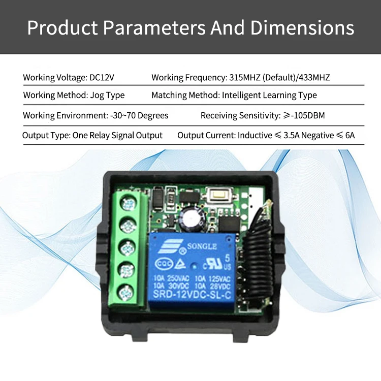 Wireless Remote Control - Remote Control Switch - Dc 12v 433mhz Relay Wireless Rf Remote Control Switch Receiver