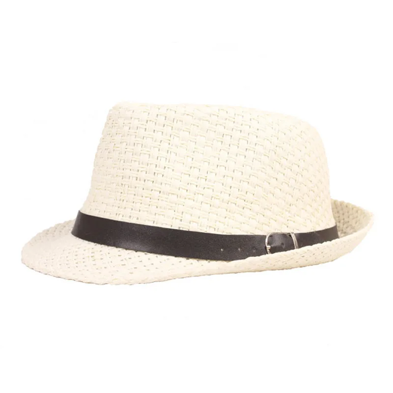 Wholesale Luxury Fedora Men Hats Fashion Simple Design Leather Band Hat Breathable Straw Hats Fedora