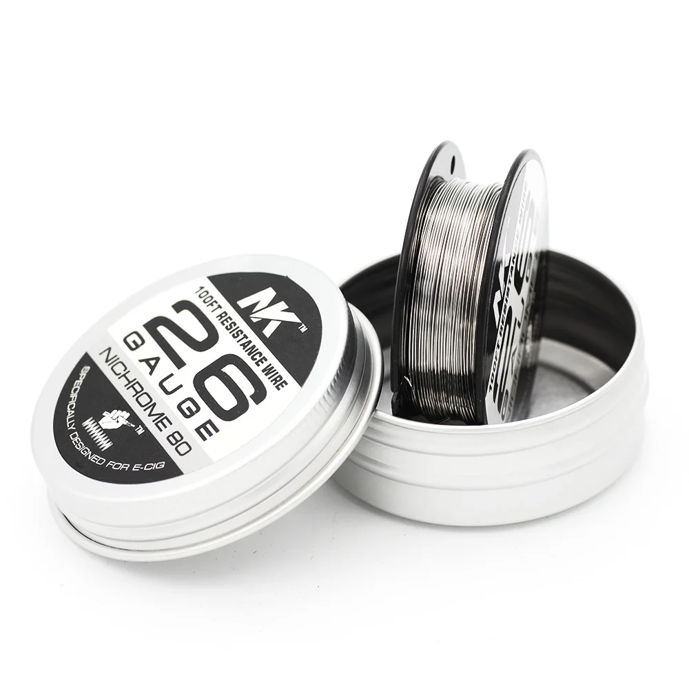 NK premium Ni80 round wire heat resistance coil 100ft nickel chrome 80 26ga wire for prebuilt coils