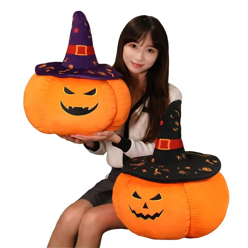 Custom Logo Creative Halloween Pumpkin Prank Throw Pillow Cushion Vegetable Plush Toy Plush Toy Animals Pumpkin Throw Pillow