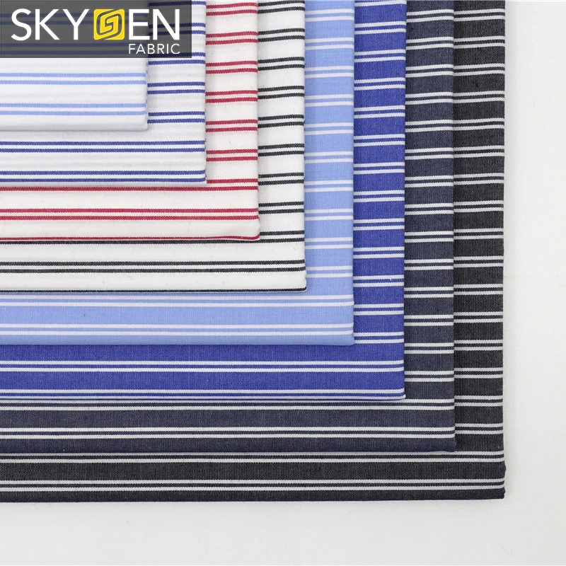 cheap fabrics wholesales textile striped cloth man shirt cotton fabrics poplin 100% cotton shirts