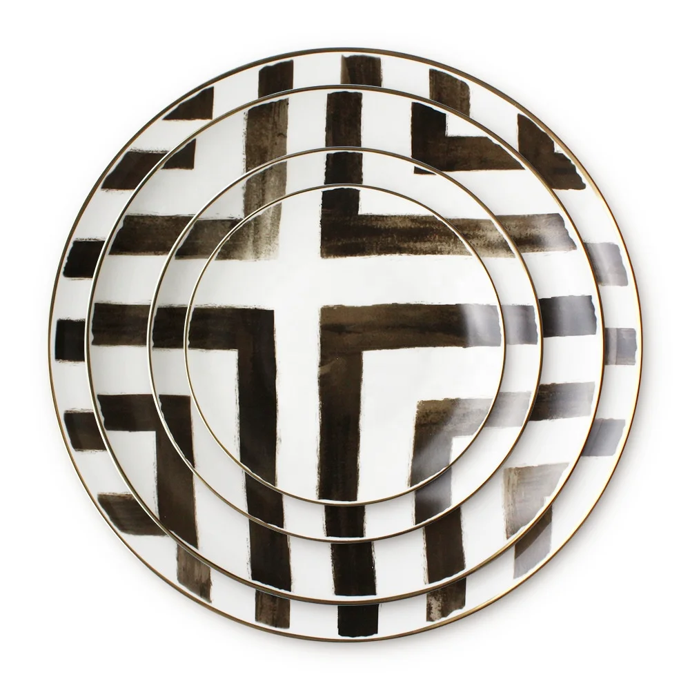 Morden wedding luxury Ceramic Dishes Plate for restaurant