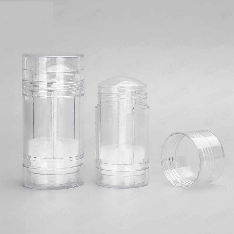 Wholesale Custom Round Twist-up Tube Empty Transparent  50ml 75ml Biodegradable Deodorant Stick Container Tube Packaging