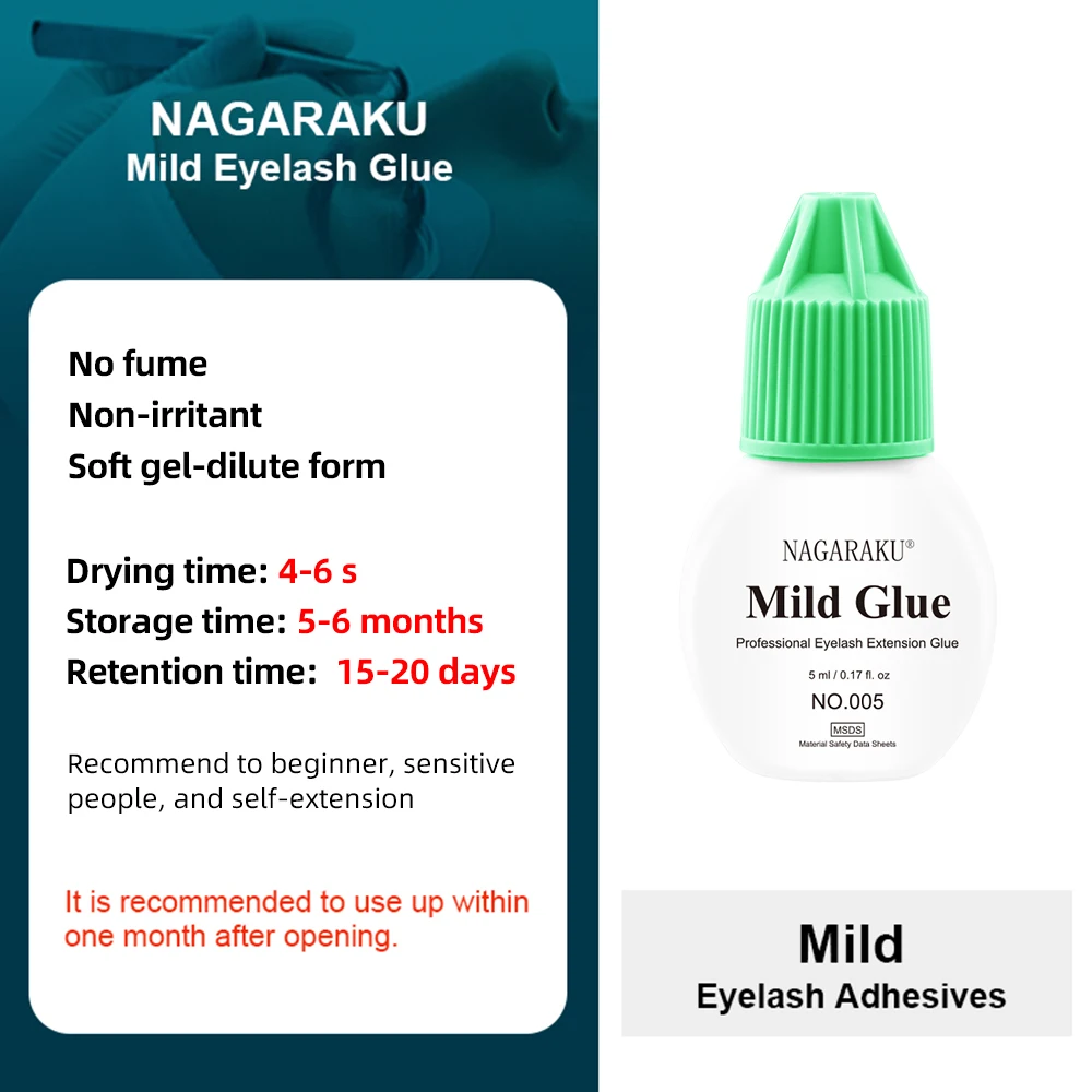 NAGARAKU Fast dry 1~3 seconds no odor no simulation lash glue eyelash glue eyelash extension glue