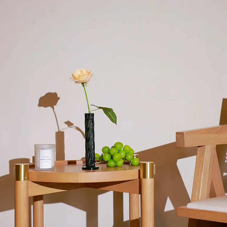 Home Decor Colored Twist Tube Glass Vase European Table Glass Flower Vase Cylinder Glass Vase