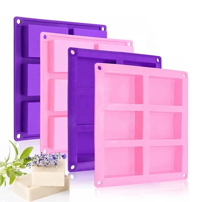 hot sale 6 cavity 3d silicone cake mold handmade making silicone soap molds for candles chocolate