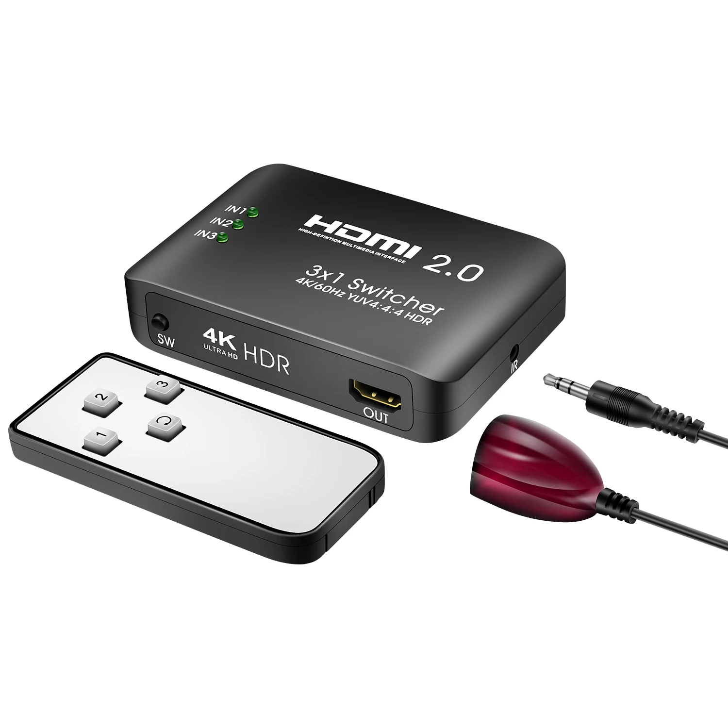  AOEYOO 3 порта HDMI переключатель 3x1 4K @ 60Hz ИК пульт дистанционного управления в 1 выход сплиттер Селектор для Apple TV PS4 игровые консоли