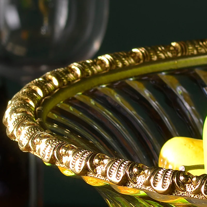 creative designs Luxury European crystal brass Home Decoration Fruit Plate for home hotel office decoration accessories