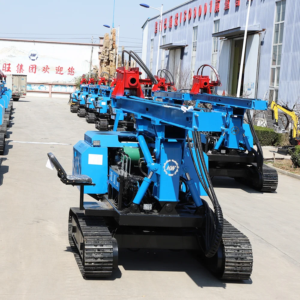 Power head pneumatic pile hammer press and screw drilling pile driver