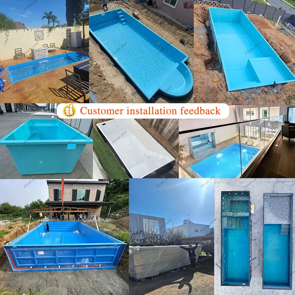 garden family large custom pool fiber glass price swim pool spa outdoor fiberglass swimming pool for sales