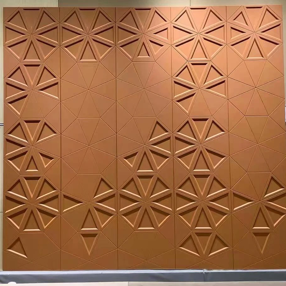 Zhenling Interior Design Leather Diamond Quilting Design wall panel With A Split