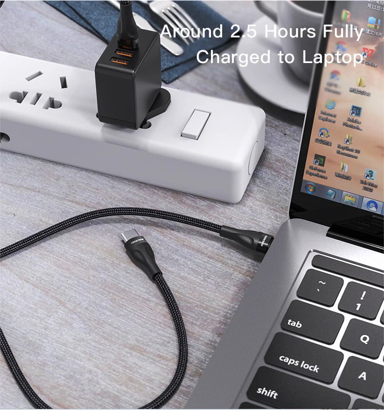 YESIDO Max 100 Вт Супер быстрая зарядка 2 в 1 кабель с разъемами типа C и USB для передачи данных ноутбука планшета мобильного телефона