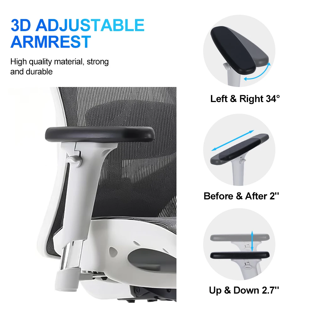 KEDE Factory Direct Sale Nylon Pu Computer Chair Armrest For executive chair luxury office chair armrest