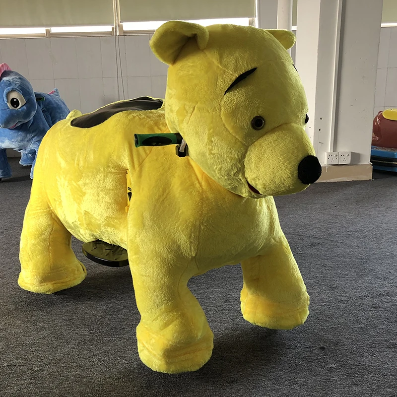 
Amusement ride for kids plush stuffed electric battery operated ride animals on wheels 
