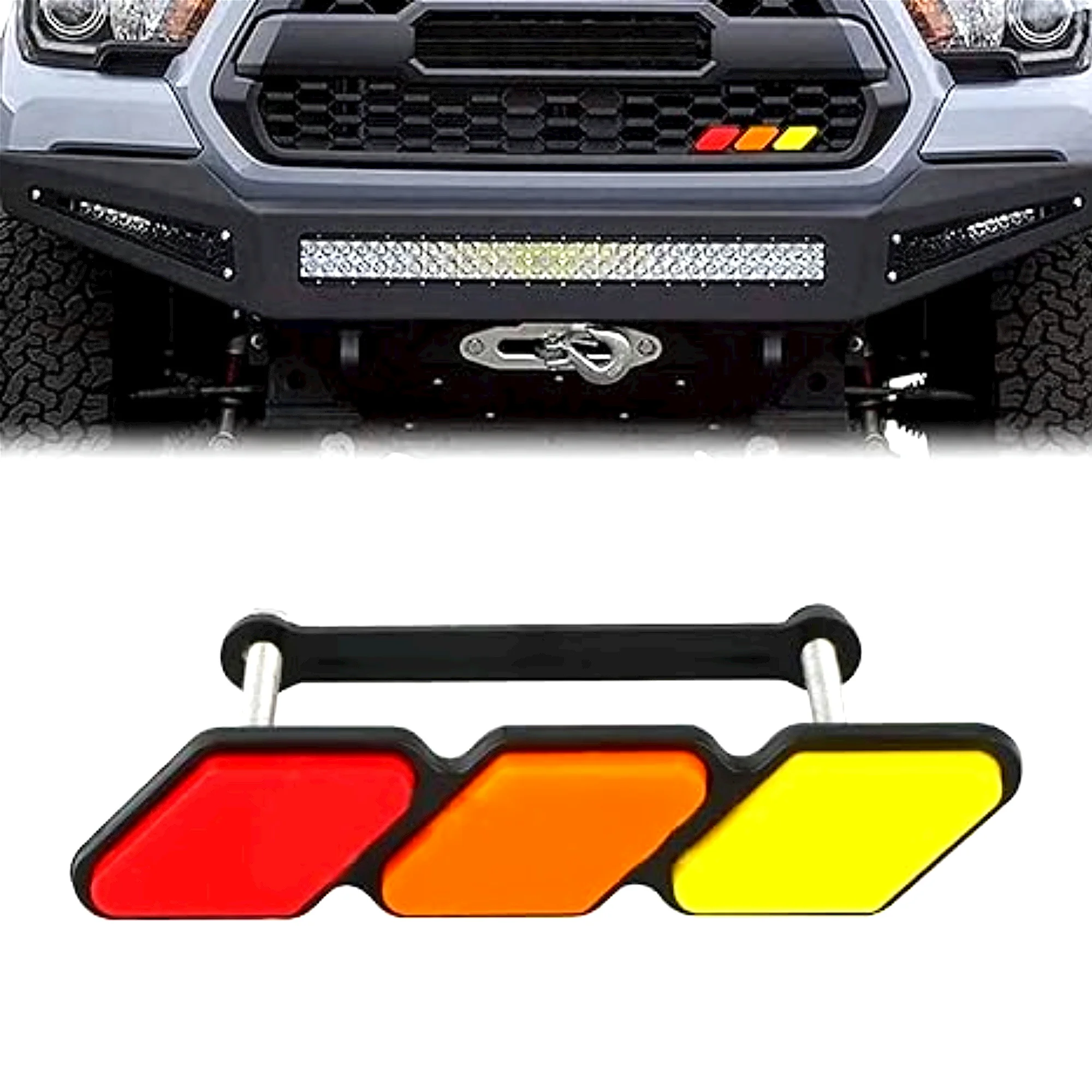 Glossy Acrylic Grille Decor Badge 3 Color Upgrade Emblem Compatible with Toyota 4Runner Tacoma Tundra & Other Mesh Grille